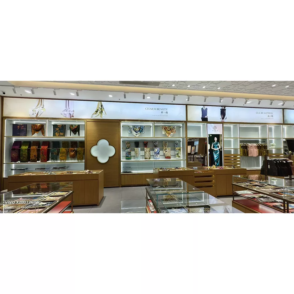 Glass Women's Clothing Display Rack